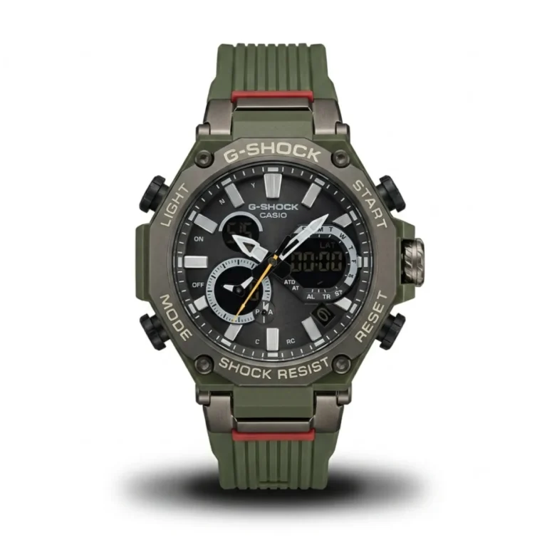 Casio Style G Shock G Steel Gst B300 Olive Belt Gun Metal Bezel