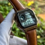 Casio Style Royale Biscuit Leather Bronze Case