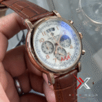 Patek Philippe Moon Phase Chrono brown Leather two tone Watch - Image 6