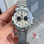 TAG Heuer Carrera Chronograph Bi-Compax silver dial black sub Watch - Image 4