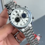 TAG Heuer Carrera Chronograph Bi-Compax silver dial black sub Watch - Image 2