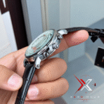 Patek Philippe Tri-Compax Chrono black Leather white dial Watch - Image 3