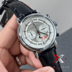 Patek Philippe Tri-Compax Chrono black Leather white dial Watch - Image 4