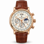 Patek Philippe Moon Phase Chrono brown Leather two tone Watch