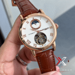 Patek Philippe grand Open-Heart Moonphase brown Leather rose gold tone Watch