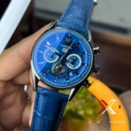 TAG Heuer Carrera Chrono blue Leather blue dial Watch | AA Grade Inspired - Image 2
