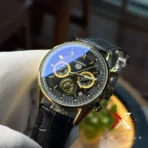 TAG Heuer Carrera Chrono black Leather black dial gold tone Watch | AA Grade Inspired - Image 2