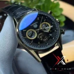 TAG Heuer Carrera Chrono black Leather black dial gold tone Watch | AA Grade Inspired - Image 3