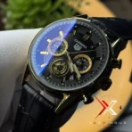 TAG Heuer Carrera Chrono black Leather black dial gold tone Watch | AA Grade Inspired - Image 5