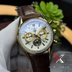 TAG Heuer Carrera Chrono brown Leather white dial gold tone Watch | AA Grade Inspired - Image 2
