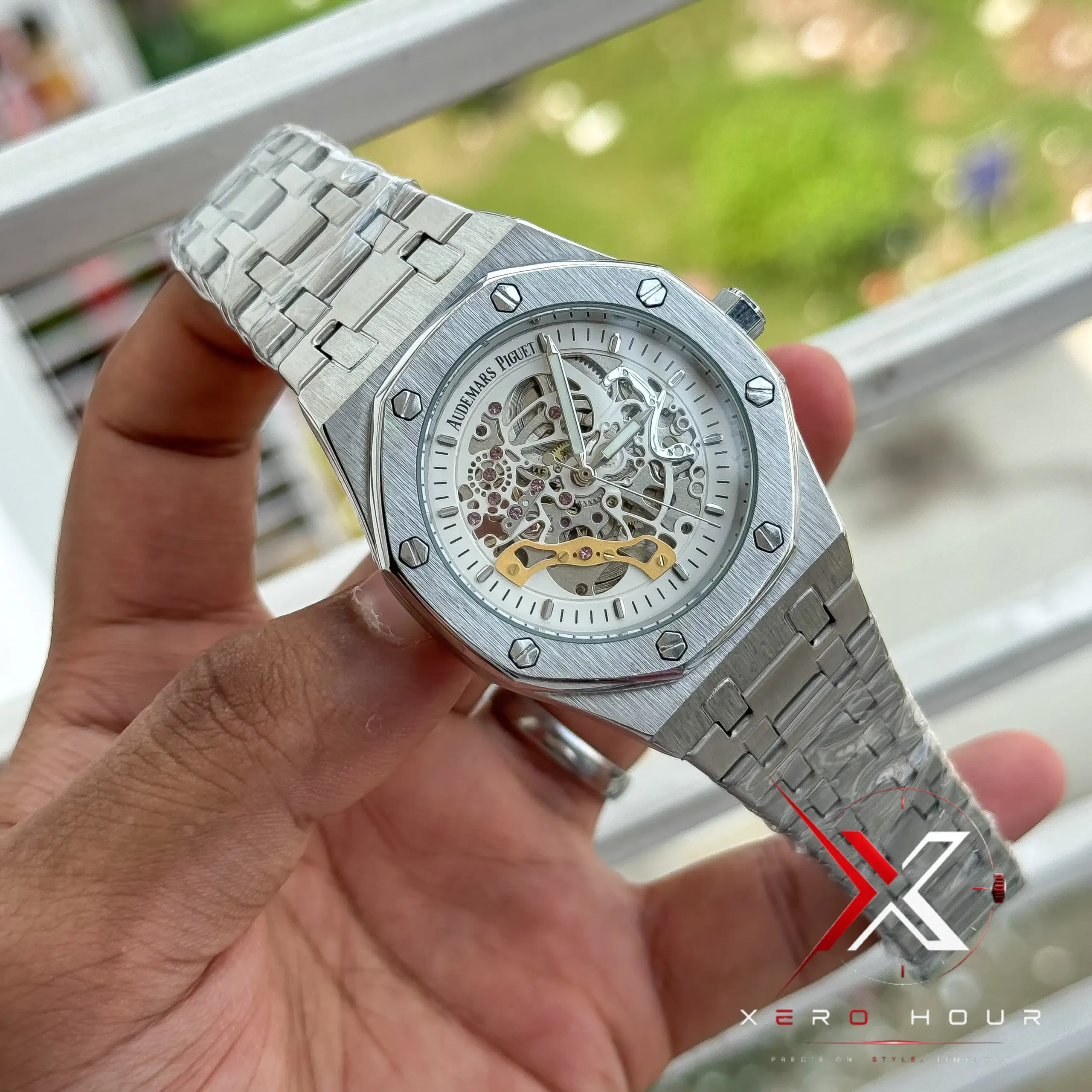 IMG_1759_result AP Royal Oak Skeleton Silver White Watch - Image 1