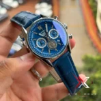 TAG Heuer Carrera Chrono blue Leather blue dial Watch - Image 2