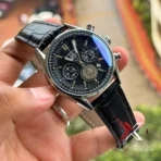 TAG Heuer Carrera Chrono black Leather black dial Watch - Image 5