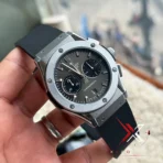 Hublot Classic Fusion silicon strap black silver - Image 2