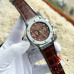 Hublot Classic Fusion Chronograph brown Leather brown dial silver case Watch - Image 2