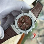 Hublot Classic Fusion Chronograph brown Leather brown dial silver case Watch - Image 5