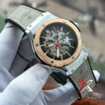 Hublot Classic Fusion Skeleton grey Strap silver case Watch - Image 4