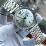 Emporio Armani Chronograph silver tone silver dial Watch - Image 2