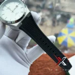 Tissot PRX Powermatic 80 black Strap waffle white dial Watch - Image 5