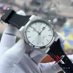 Tissot PRX Powermatic 80 black Strap waffle white dial Watch - Image 7