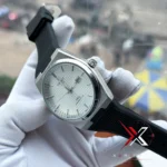 Tissot PRX Powermatic 80 black Strap waffle white dial Watch - Image 8