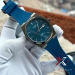 Tissot PRX Powermatic 80 blue Strap waffle blue dial black body Watch - Image 3