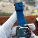 Tissot PRX Powermatic 80 blue Strap waffle blue dial black body Watch - Image 5