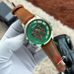 Fossil Townsman Automatic Skeleton mustard belt green dial Watch - Image 5