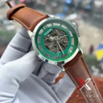 Fossil Townsman Automatic Skeleton mustard belt green dial Watch - Image 4
