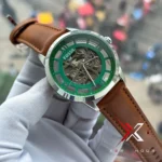 Fossil Townsman Automatic Skeleton mustard belt green dial Watch - Image 2