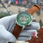 Fossil Townsman Automatic Skeleton mustard belt green dial Watch - Image 6