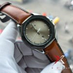 Fossil Date Just Octa shape Brown leather grey dial watch - Image 2