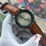 Fossil Date Just Octa shape Brown leather grey dial watch - Image 5