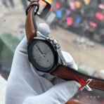 Fossil Date Just Octa shape Brown leather grey dial watch - Image 3