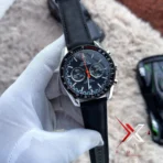 Omega Seamaster Pilot edition | Black belt black dial leather belt - Image 2
