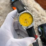 Seiko Prospex Alpinist Automatic black Leather yellow dial Watch - Image 2