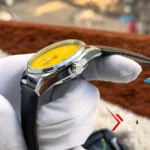 Seiko Prospex Alpinist Automatic black Leather yellow dial Watch - Image 5