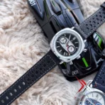 Breitling Top Time Zorro Perforated black Strap black dial Watch - Image 8