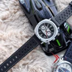 Breitling Top Time Zorro Perforated black Strap black dial Watch - Image 8