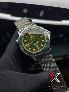 Omega 007 Jmaes Bond Edition Mesh Strap Green dial Watch free nato strap