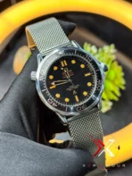 Omega 007 Jmaes Bond Edition Mesh Strap black dial Watch free nato strap - Image 7