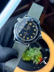 Omega 007 Jmaes Bond Edition Mesh Strap black dial Watch free nato strap - Image 9