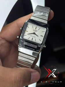 CASIO VINTAGE AQ-800 ANALOG-DIGITAL WHITE - Image 2