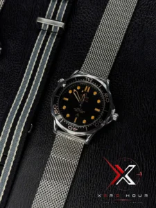 Omega 007 Jmaes Bond Edition Mesh Strap black dial Watch free nato strap - Image 3