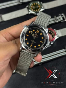 Omega 007 Jmaes Bond Edition Mesh Strap black dial Watch free nato strap - Image 2