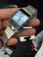 CASIO VINTAGE AQ-800 ANALOG-DIGITAL BLUE - Image 8