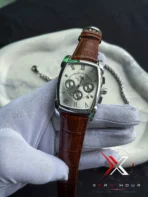 Patek Inspired Square Shape Chronograph Watch – Premium Design | 2A ( Brown White ) - Image 2