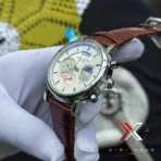 Patek Inspired Plain Chronograph Watch – Premium Design | 2A ( Brown Silver ) - Image 4