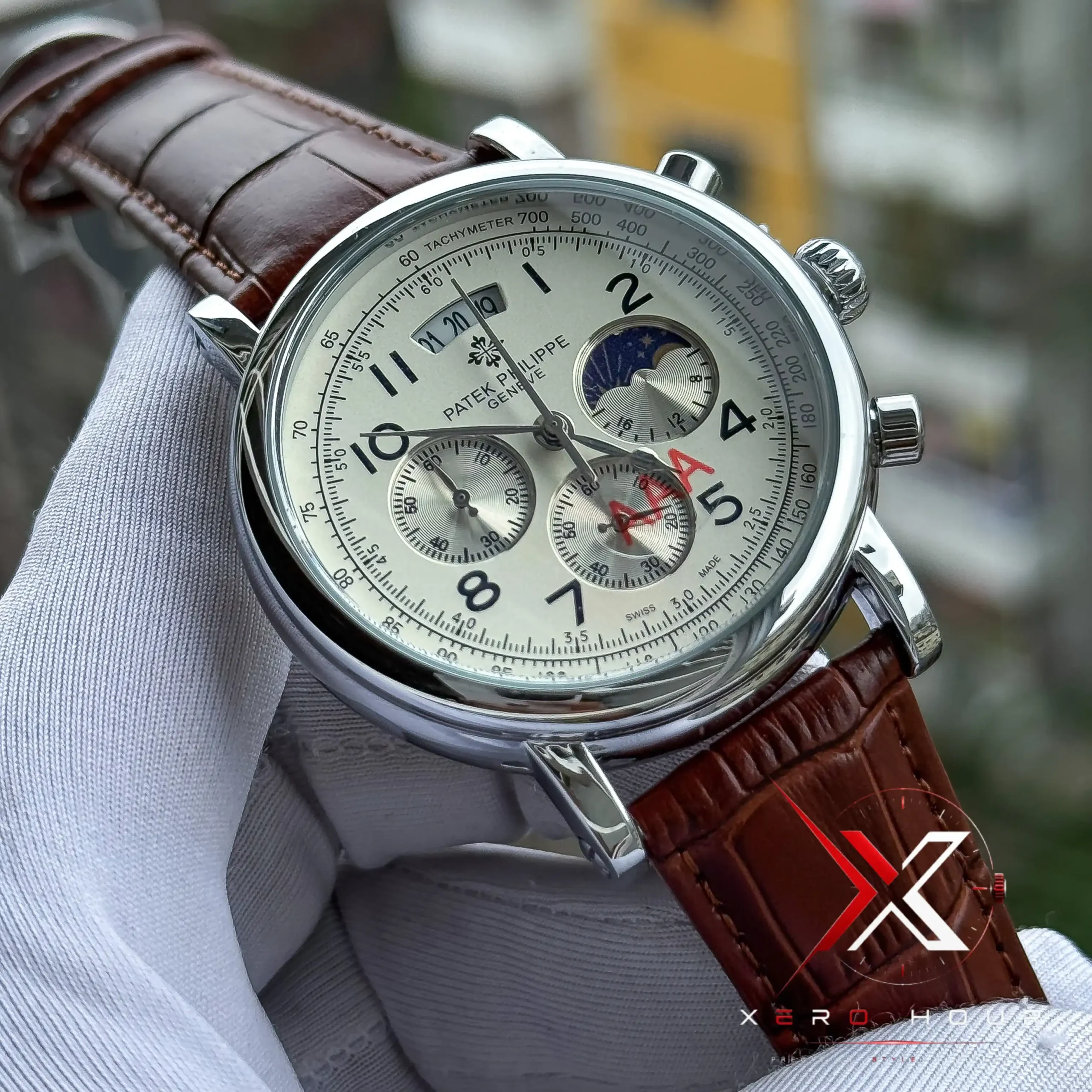 IMG_7596_result Patek Inspired Tachometer Chronograph Watch – Premium Design | 2A ( Brown ) - Image 1