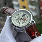 Patek Philippe Moon Phase Chrono brown Leather Watch - Image 2